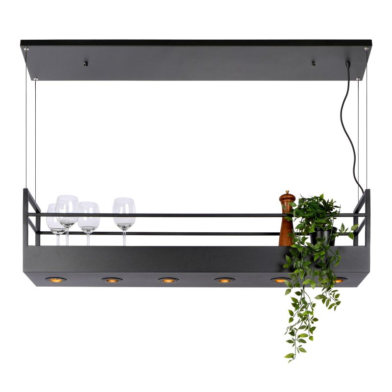 Lucide MIRAVELLE - Závesné svietidlo - 6xGU10 - Čierne